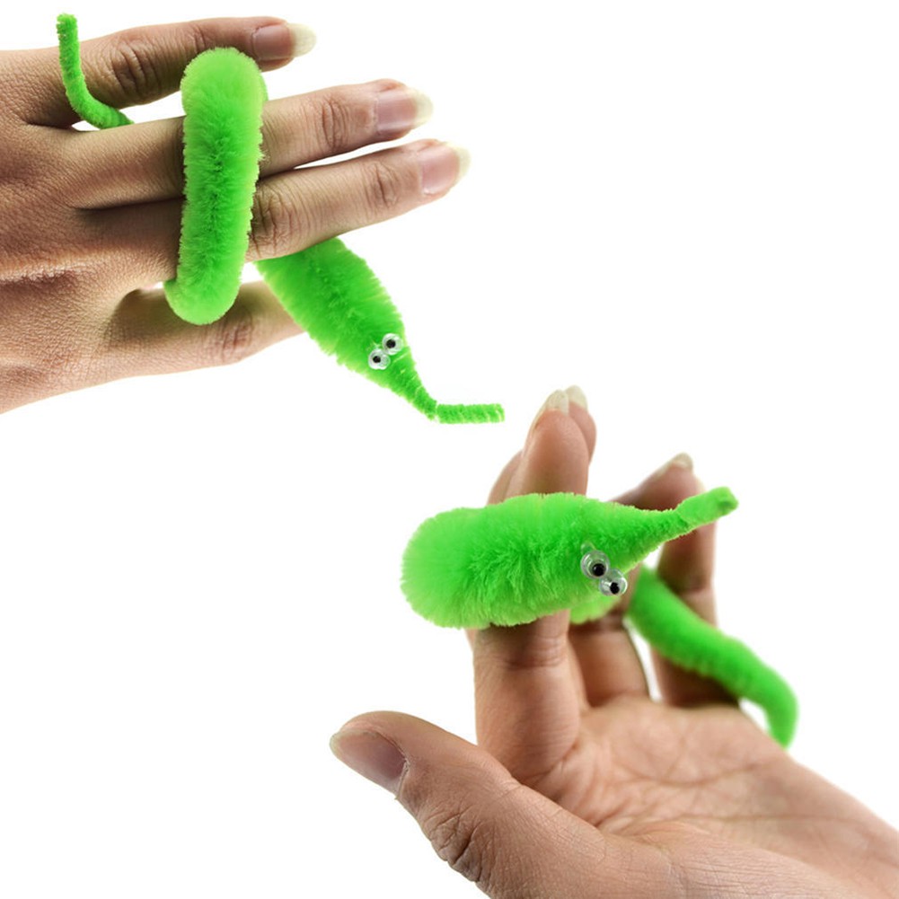 2Pcs Funny Magic Twisty Worm Twist Wiggle Moving Sea Horse Kids Trick Toy Caterpillar