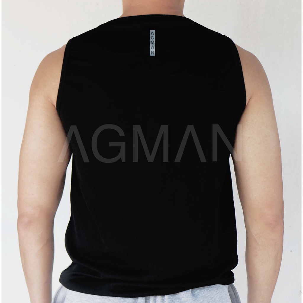 AGMAN Singlet Gym Kaos Fitness Pria Olahraga Ringan Cepat Kering Polos Slimfit Keren