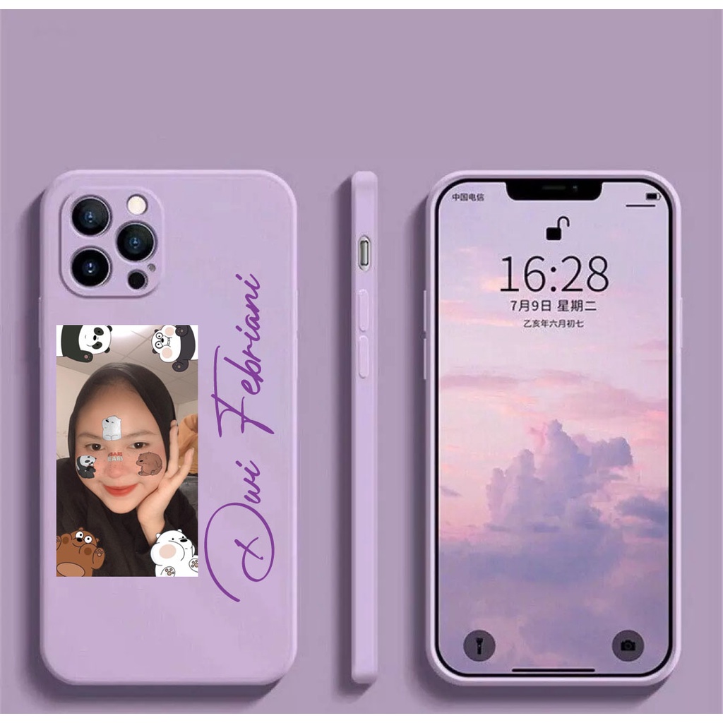 Custom Nama + Foto Kamu Softcase Macaron For Oppo A95 A16 A74 RENO 6 5 5F Vivo Y15S Y21 Y21S Y53S Y5