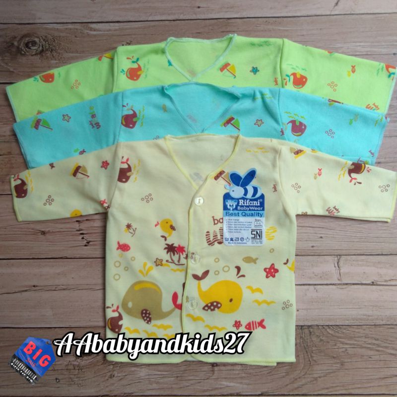 3PC Rifani Baju Bayi Newborn Lengan Panjang Fullprint SNI Hight Quality