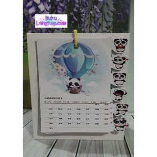 Kalender meja panda 01 2021