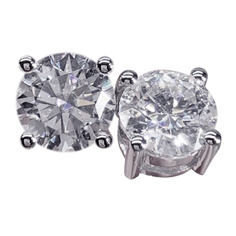 Classic 4 Claws Cubic Zirconia Women Earrings Crystal CZ Stone Minimalist Ear Stud Luxury Wedding Eternity Jewelry