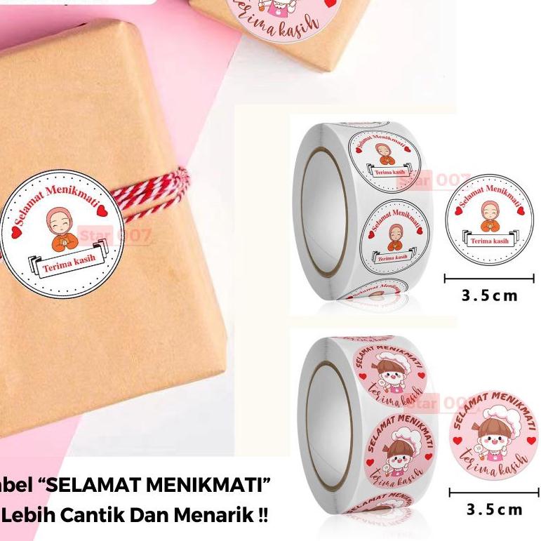 

DISCOUNT !! 6.6 PROMO 1 ROLL ISI 500 PCS STIKER UKURAN 3.5 CM SELAMAT MENIKMATI UKURAN BESAR - STICKER MAKANAN THANK YOU LABEL [KODE 27]