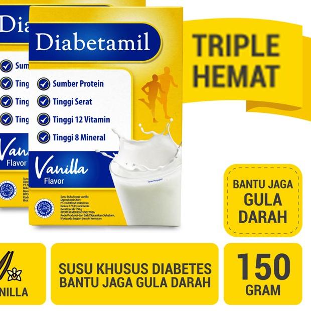 

TREN MASA KINI ♖ Triple Pack - Susu Diabetamil Vanilla 150 gram - Susu Khusus Diabetes Bantu Jaga Gula Darah!!