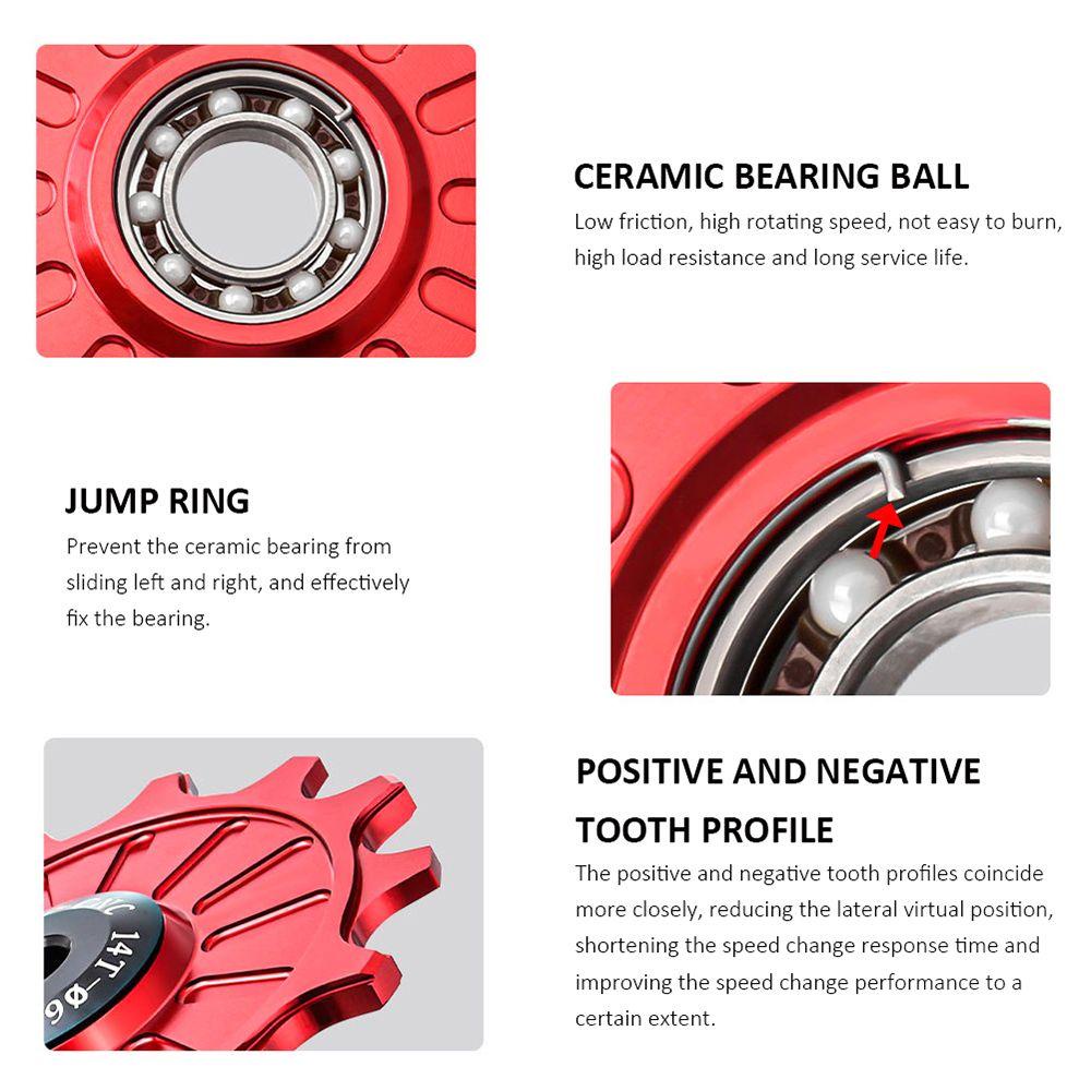 Lanfy Ceramic Pulley Rear Derailleur Sepeda Jalan Sepeda Suku Cadang Road Bike Guide Wheel Rear Guide Roller Road Bike Bearing Derailleur Belakang