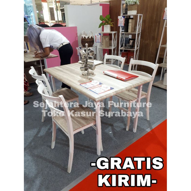 SET Meja Makan OLYMPIC + 4 Kursi