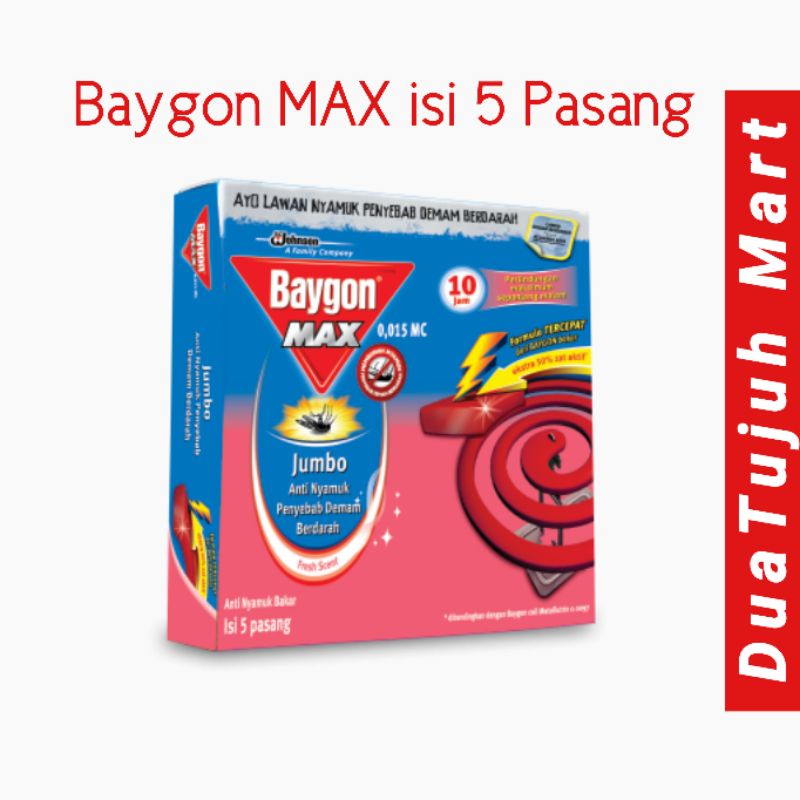 Baygon MAX Jumbo Obat Nyamuk Bakar Isi 5 Pasang