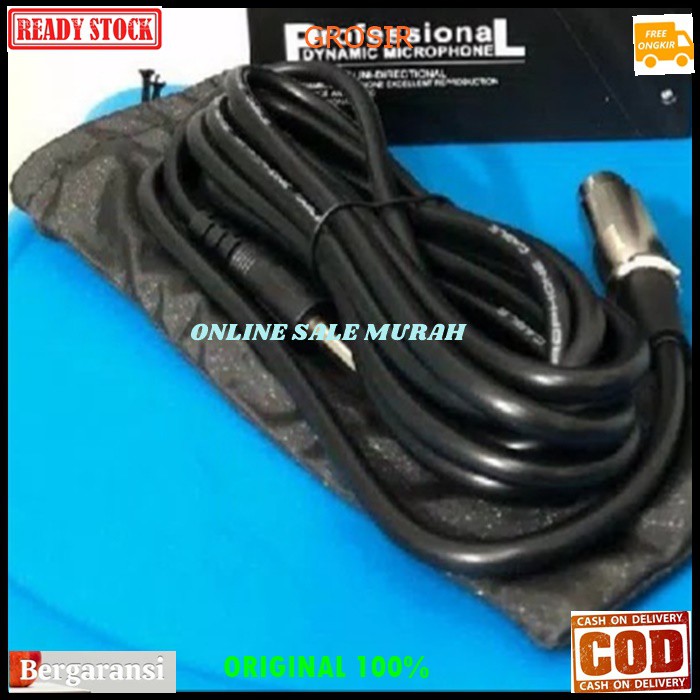 G97 Kabel mic ORIGINAL 100% microphone cable asli mikrophone mik dynamic 10 meter universal pro profesional vocal vokal  BISA SEGALA JENIS MIC KABEL  Spesifikasi Panjang +/- 10 meter Jack koneksi T/S male to XLR female Unbalanced Warna Hitam G97