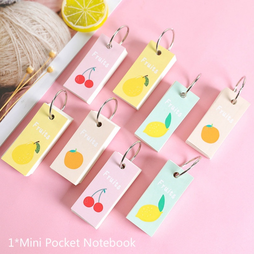 Cute Portable Blank Card Mini Pocket Notebook School Office Stationery Supplies Random Pattern