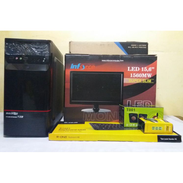 PAKET KOMPUTER BARU INTEL CORE 2 DUO E8400 3.3 GHZ RAM 4GB HDD 500GB LED 16&quot;/19&quot; SIAP PAKAI