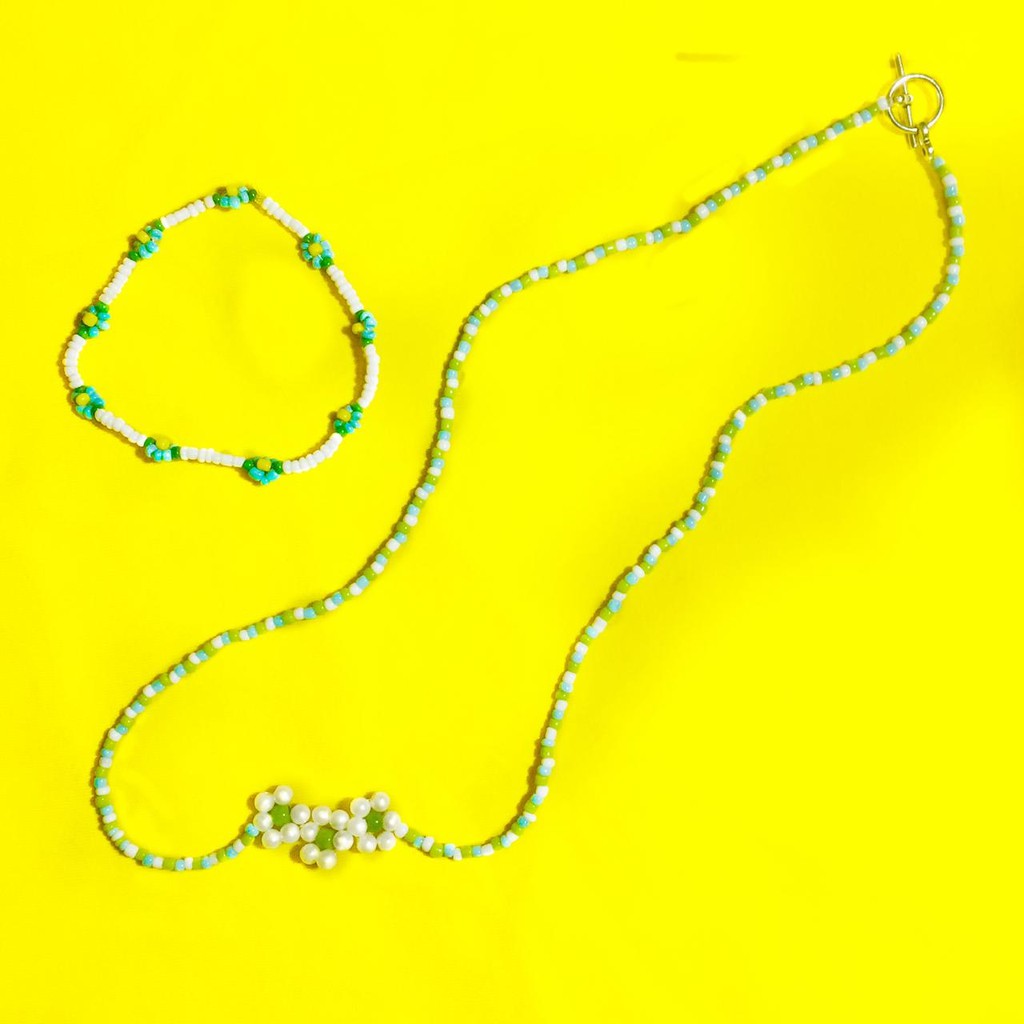 Nct Taeyong inspired bracelet // Green Calla necklace
