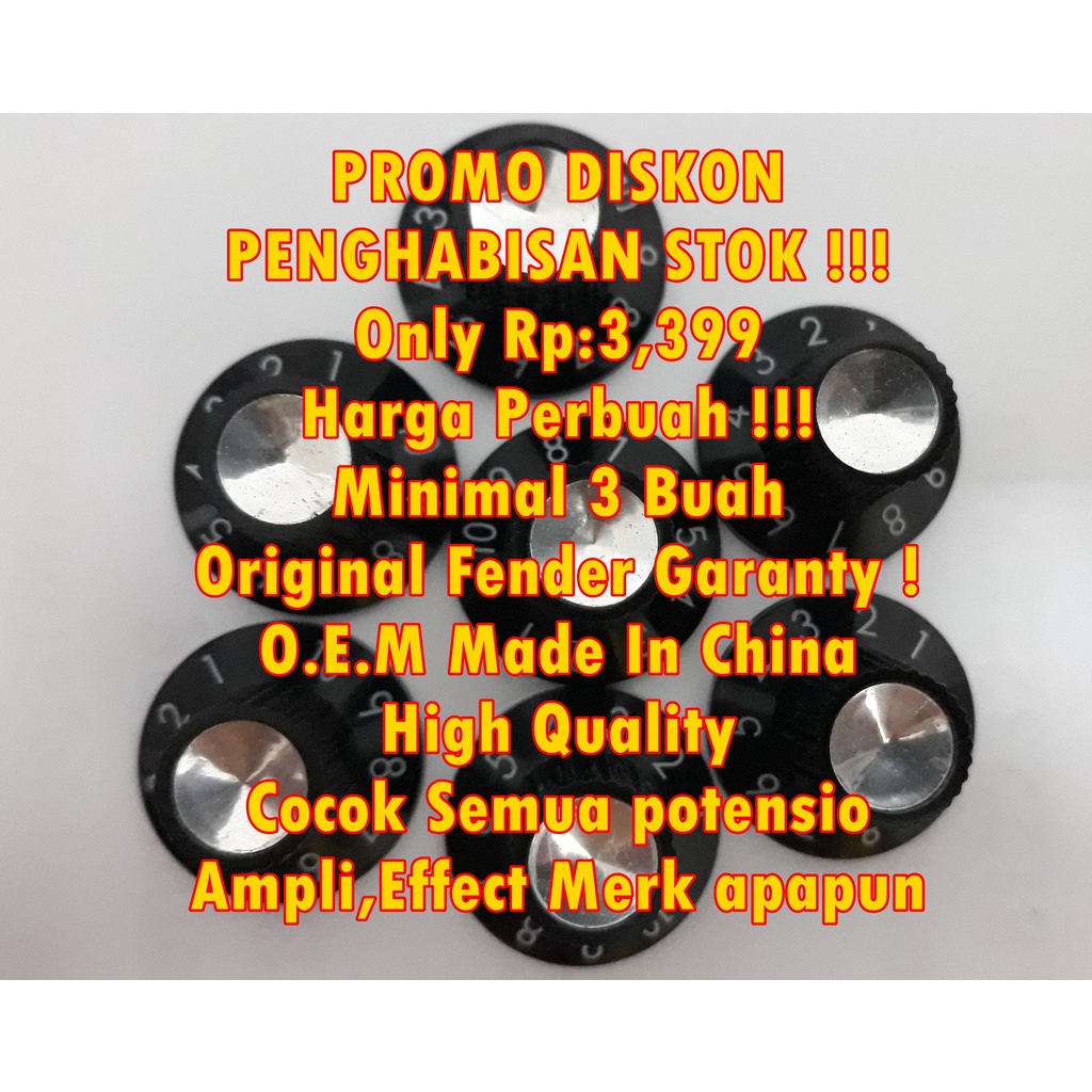 Tutup potensio Knop Knob kenob kenop knops potensiometer Amplifier ampli gitar Fender Audio klasik 