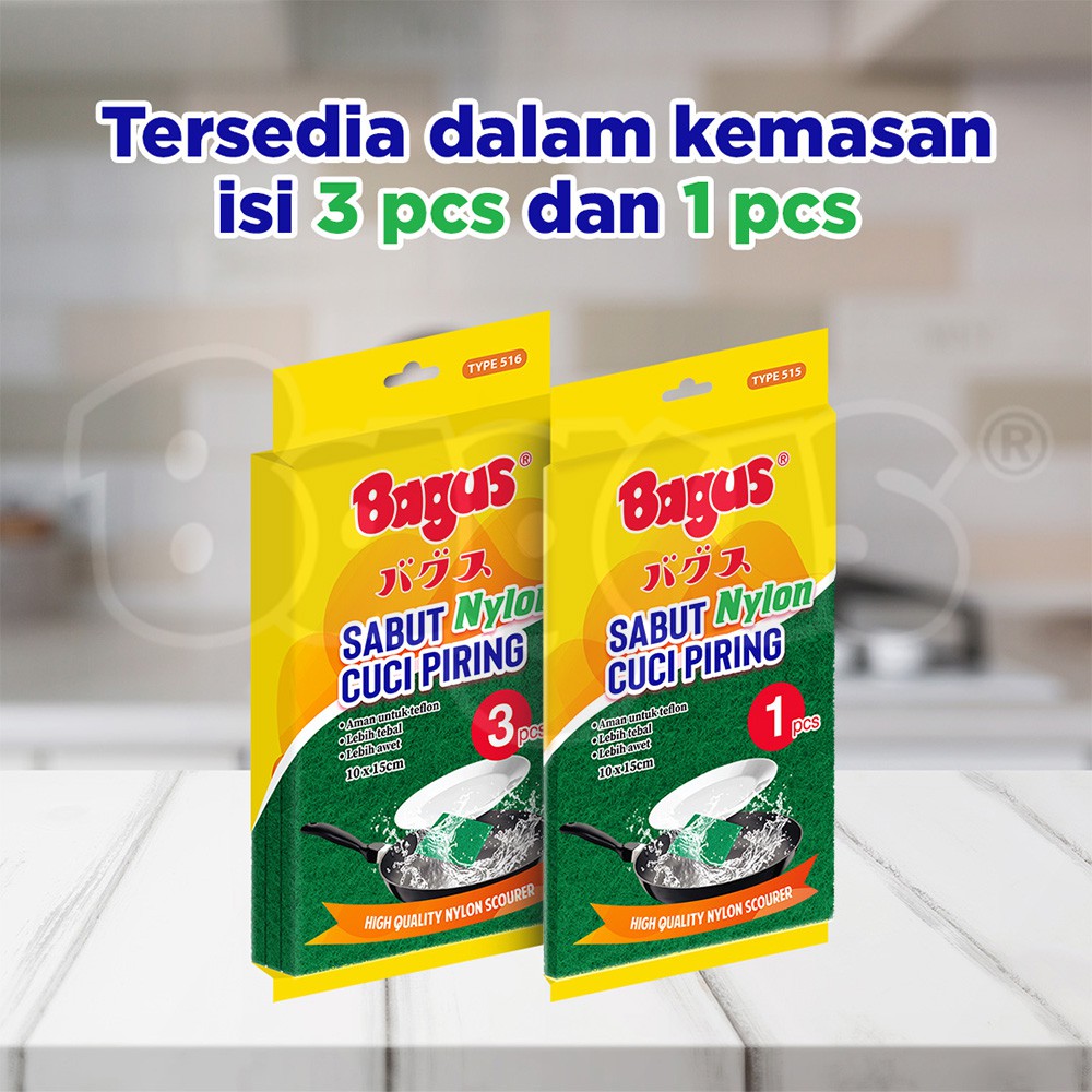 Bagus Sabut Cuci Piring Nylon 3pc 516