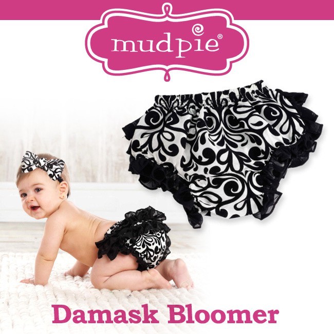 Mud Pie Damask Bloomer Black