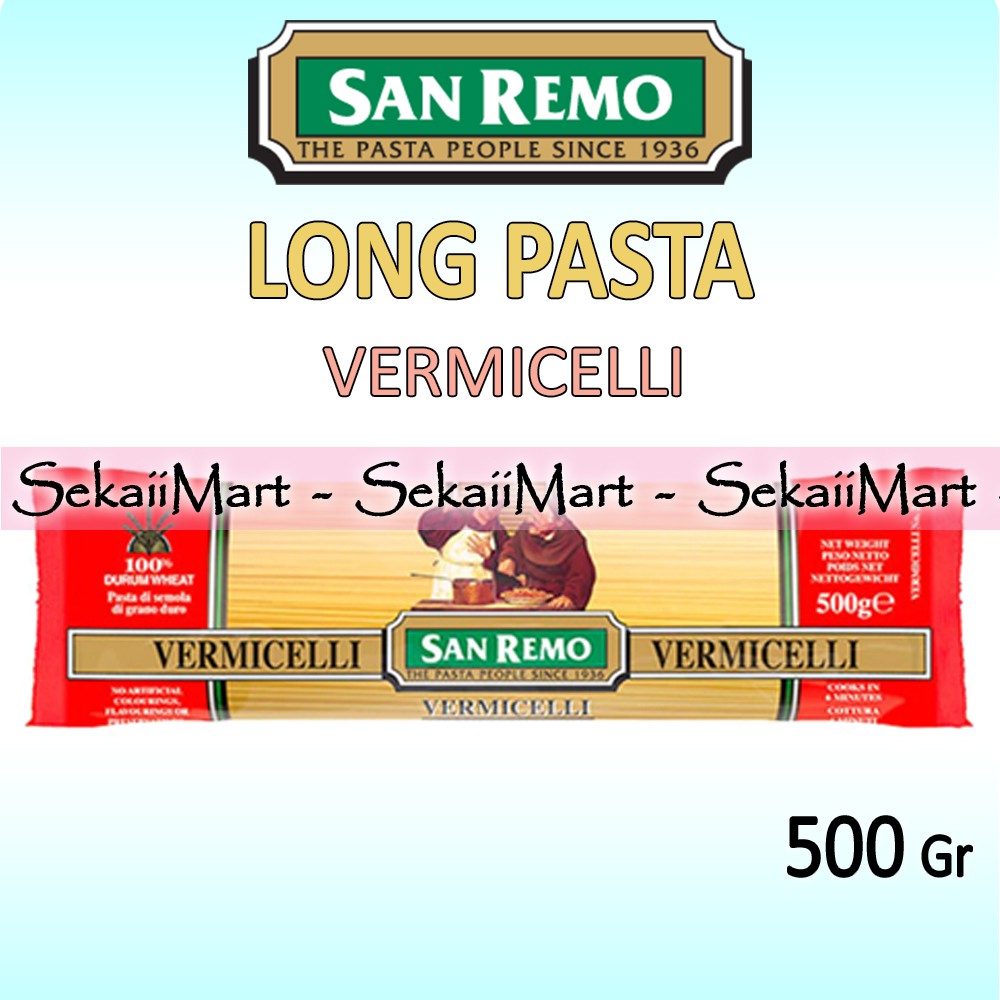 

SAN REMO Vermicelli Spaghetti 2 Pasta 500g - SANREMO Gandum Model Spagheti Vermiceli