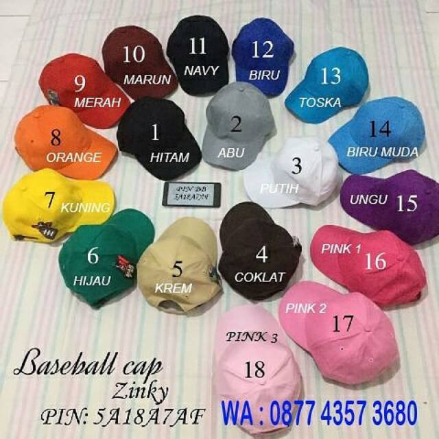 Topi Baseball cap polos rel palstik