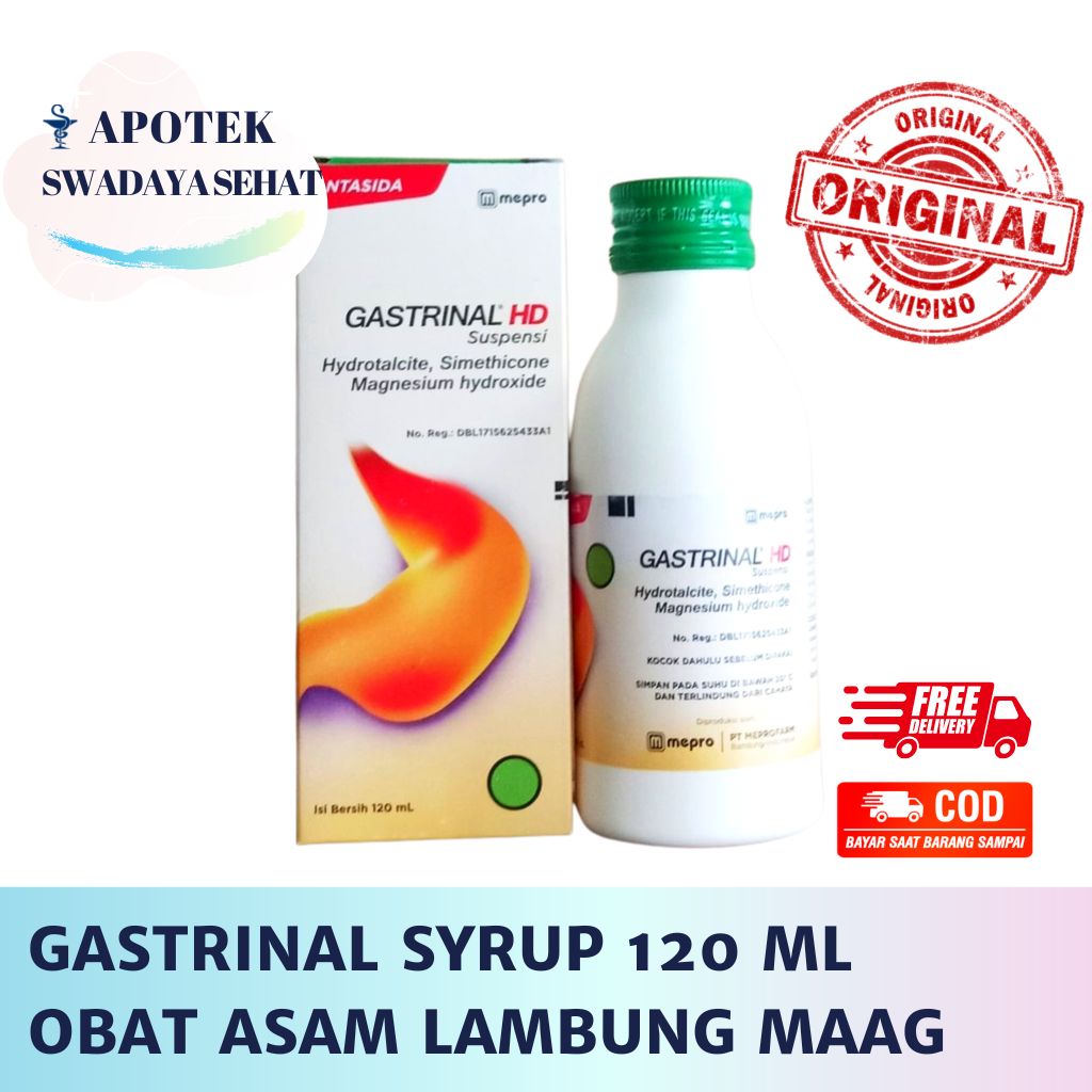 GASTRINAL HD SYRUP 120 ML - Obat Asam Lambung Maag Kembung Nyeri Perut