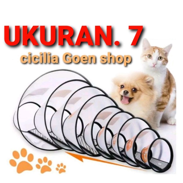 uk 7 pelindung Corong Penutup Leher Anjing Kucing Elizabeth Pet Protection Anjing Kucing Kelinci no 7