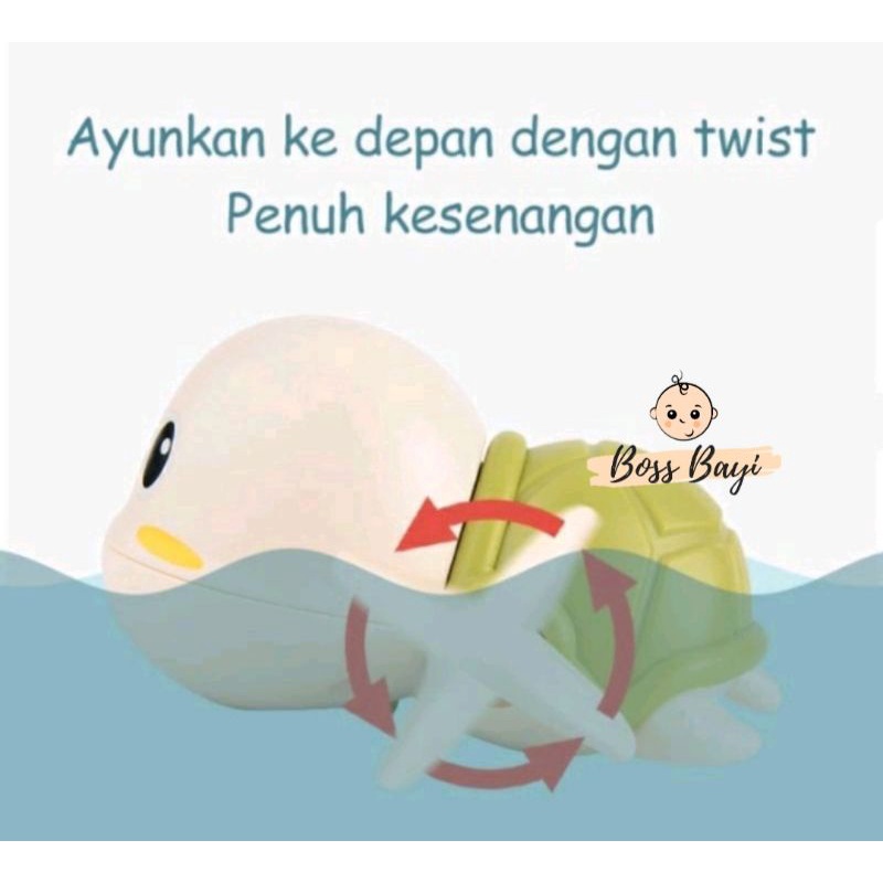 MAINAN ANAK - Penyu/Lumba²/Bebek/Kepiting Putar Berenang di Air Tanpa Baterai - Mainan Anak Saat Mandi