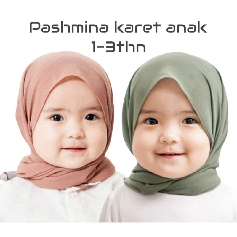 PASHMINA KARET ANAK USIA 1-3THN / PASHMINA DIAMON STRETCH / HIJAB ANAK /PASTAN ANAK /KERUDUNG BAYI /