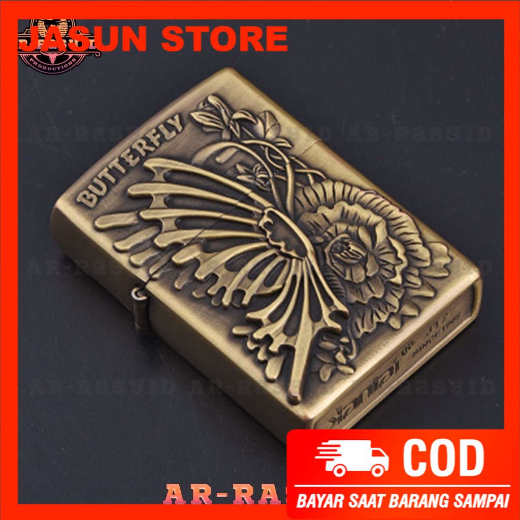 BISA COD! Korek Api Zippo Roda Api Minyak Jiantai Motif Hewan JT-6139