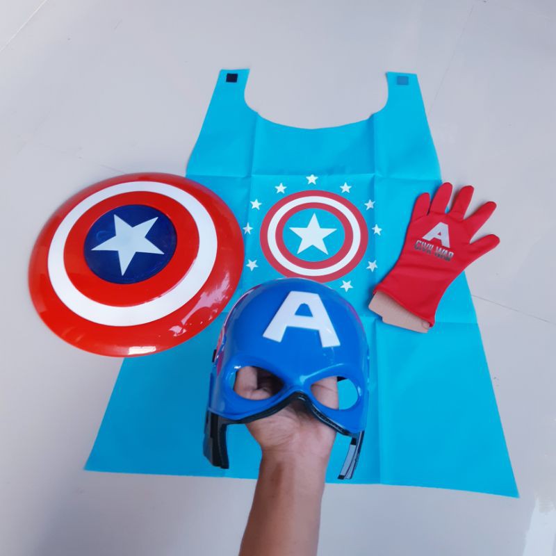 Mainan Set Tameng Topeng Capt America - Kostum Cosplay Avengers Anak