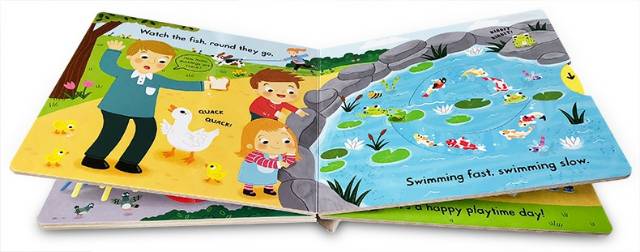 Original Busy park /board buku/ push pull slide book//buku anak /campbell/happychild
