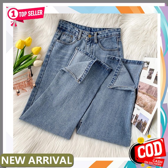 Jeans Love Camre'Celana Jeans Import-Jeans Wanita-Korean Style Agatha Baggy Jeans Kancing Korean Sty