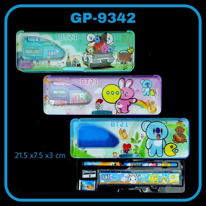 

Promo Bulan Ini Kotak Pensil Magnet 2 Sisi Plus Isi Karakter Kartun Bts / Bt21 Trendi