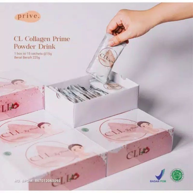 READY (SACHET) CLL COLLAGEN POWDER DRINK CLL by prive minuman serbuk kolagen per sachet ecer saset B
