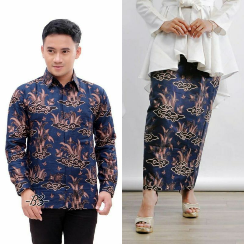 PROMO  Couple kemeja batik pria dan rok span bawahan kebaya/baju batik couple/bawahan batik