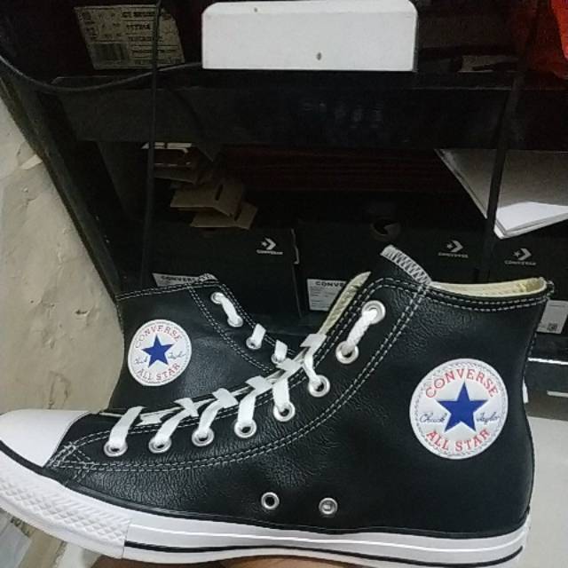 Converse ct high leather black white