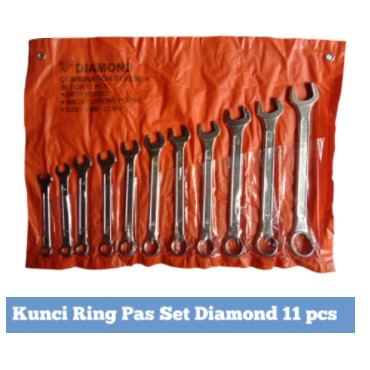 Diamond Kunci Ring Pass Set 11 Pc 8-22 Mm / Combination Wrench 11 Pc