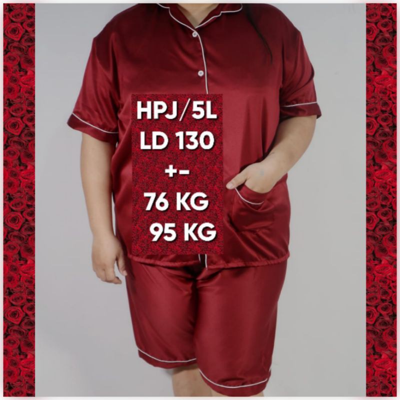 piama  baju tidur satin jumbo ld 130-140cm 5L / 6L