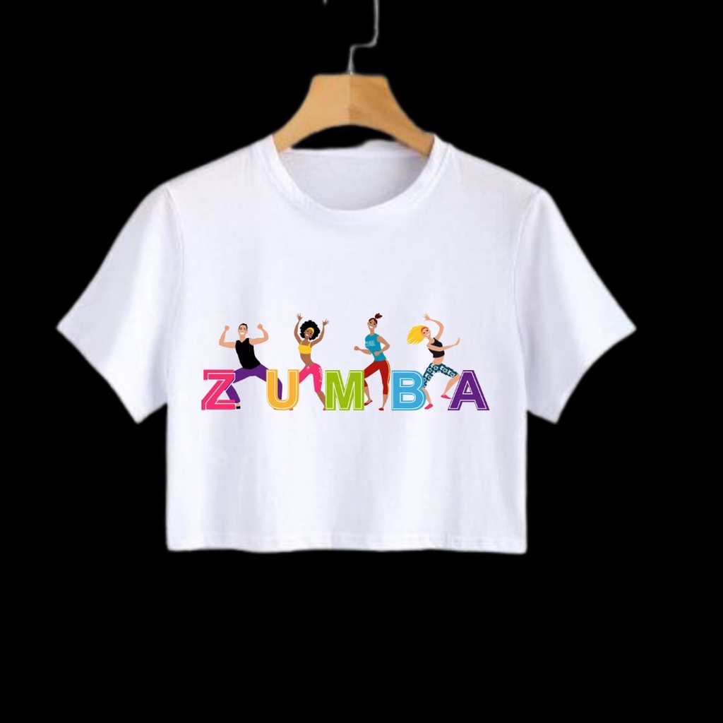 Clothing May - Crop Top Zumba Senam Kekinian Kaos Distro Croptop Atasan Krop Top Wanita Cewek Viral