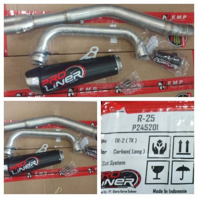 knalpot proliner yamaha R25 TR-2 carbon long new series original proliner