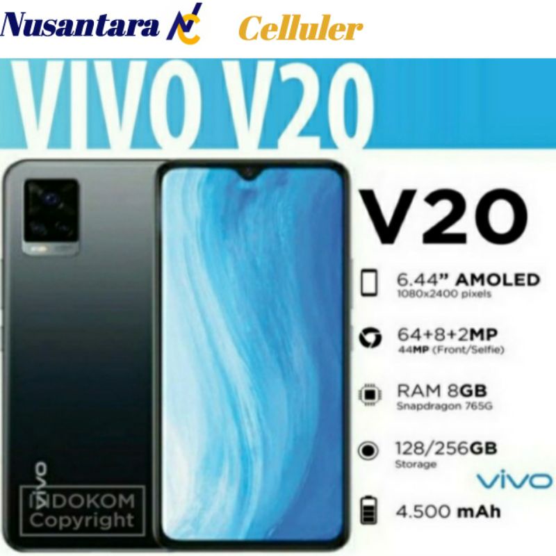 HP VIVO V20 8/128 GB + NFC ( Vivo/Fifo V20 Ram 8 GB Rom 128 GB ) GARANSI RESMI SEIND