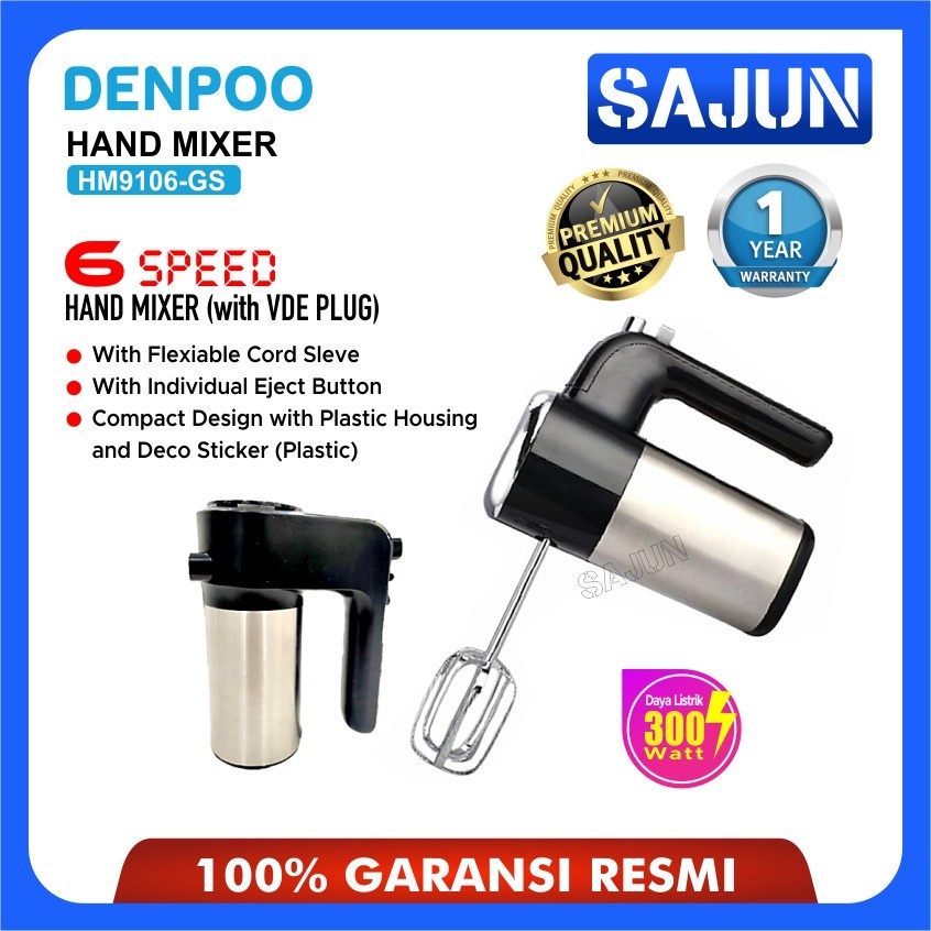 Denpoo Hand MIxer HM9106-GS Mixer Tangan