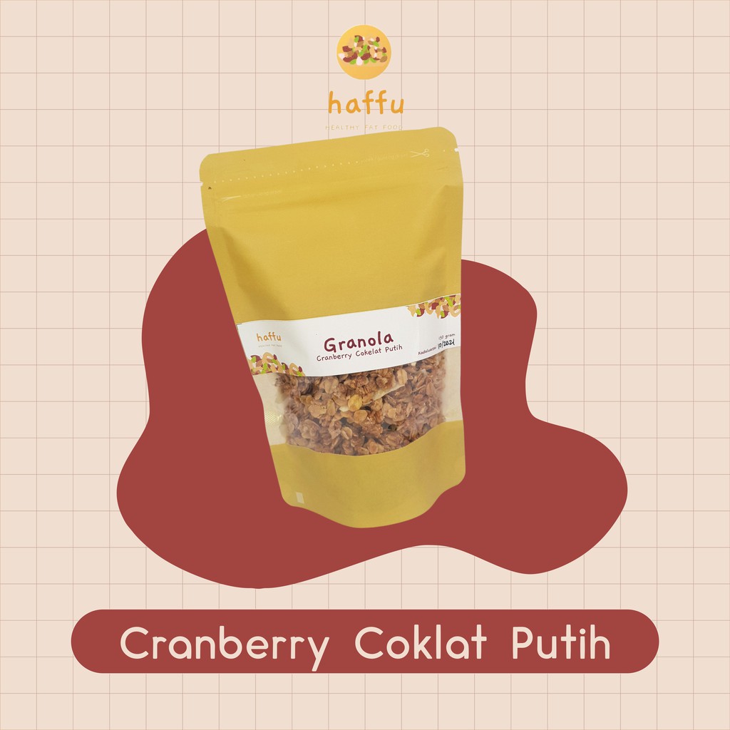 

GRANOLA HOMEMADE HAFFU CRANBBERRY COKELAT PUTIH 120GR 40GR - COKLAT PUTIH CRANBERRY KERING