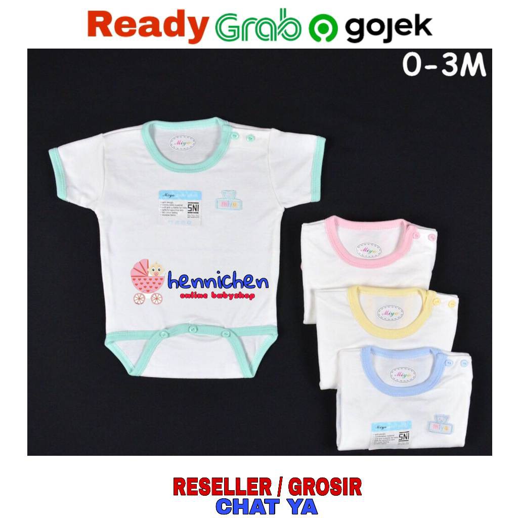 MIYO Baju Kodok Segitiga / Jumper Bayi/Baby PUTIH Newborn (0-3M) SNI