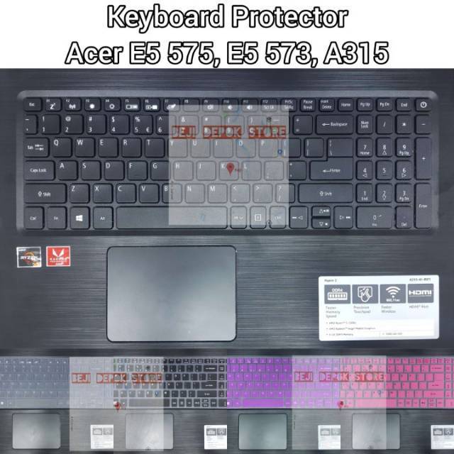 Keyboard protector acer aspire 3 A315 15&quot;, E5-573, F5-572, V3-574, EX2520, TMTX50 15&quot;