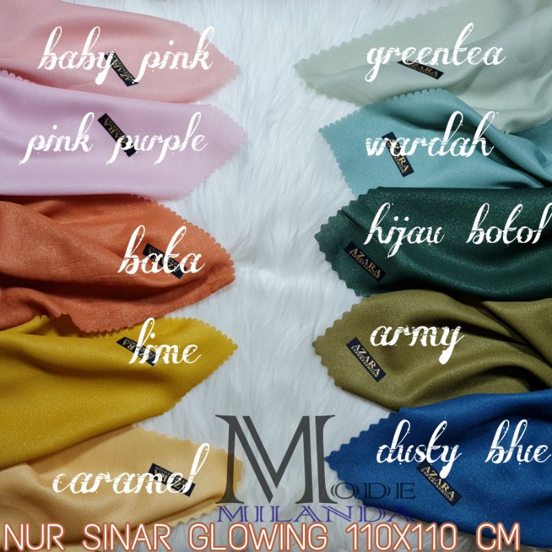 Hijab Segiempat Nur Sinar Geliter Lacer Cut 110X110 CM