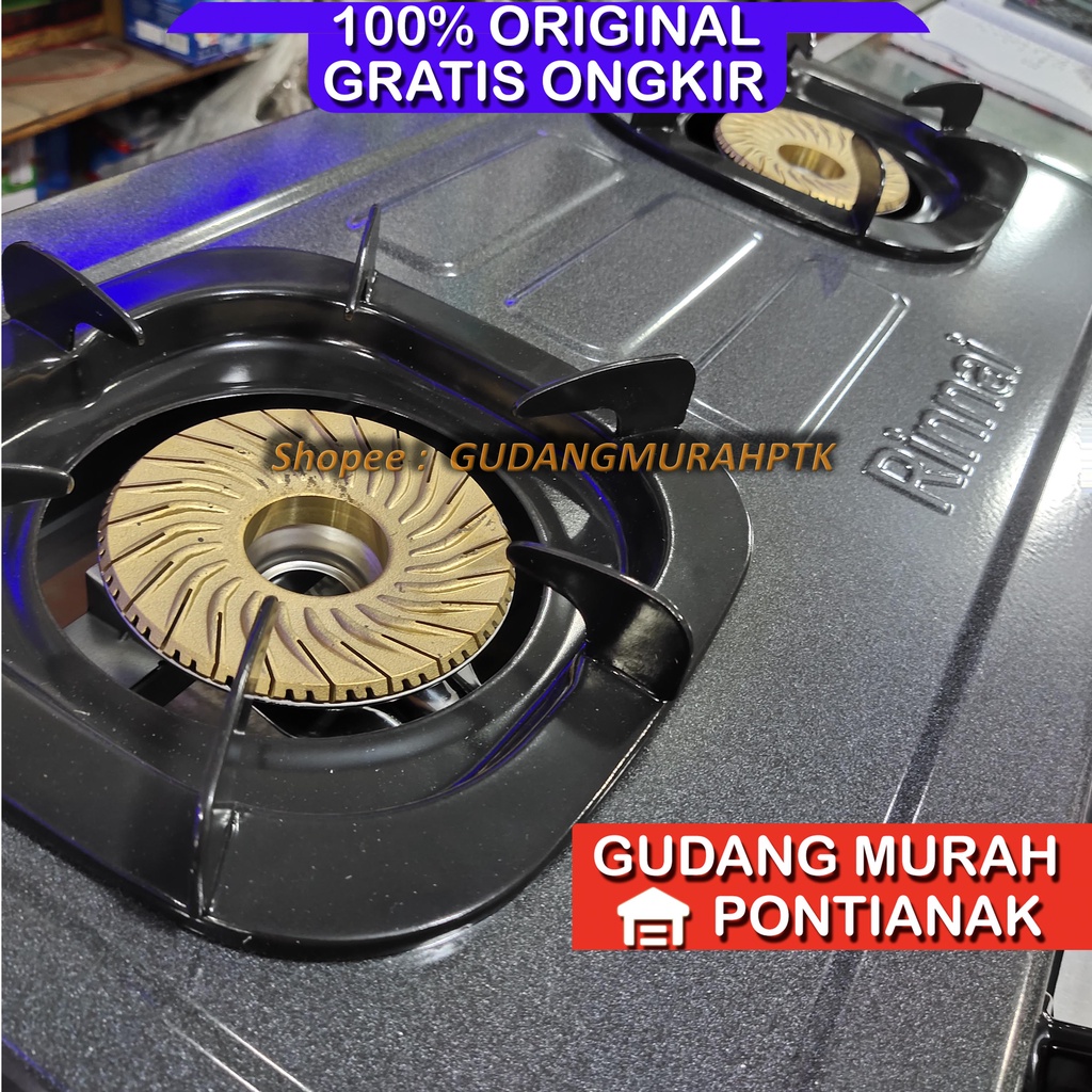 Kompor Gas Rinnai RI-602 BGX 2 Tungku RI602BGX Api Tornado 602BGX Api lilin Api besar