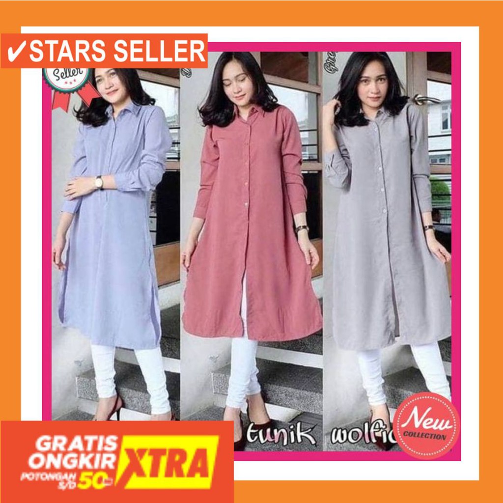 PAKAIAN MUSLIM TERBAIK PALING ANAK ORANG TUA PINK MURAH / Kirana Tunik Tunikmurah Atasanwanita