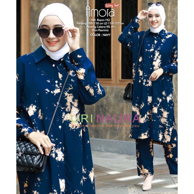 one set long tunik real pict premium