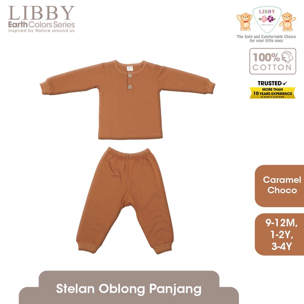 Libby Earth Series Setelan Oblong Panjang Celana Panjang Baju Set Anak