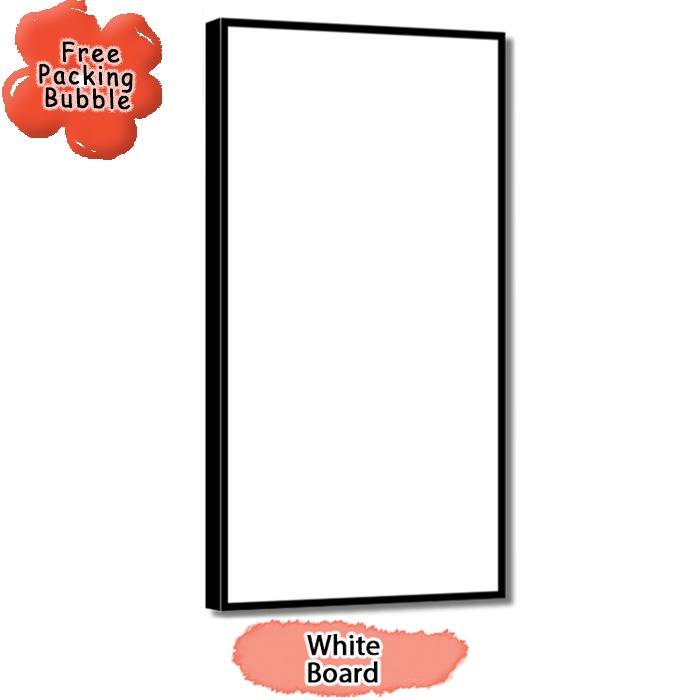 

White Board Melamin / Papan Tulis Putih Ukuran 60x140 cm