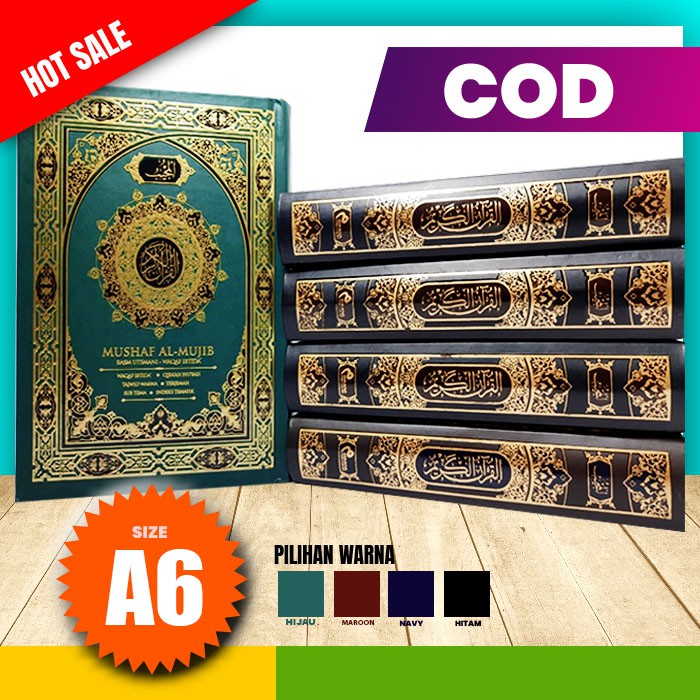 Mushaf Al-Mujib Rasm Utsmani Madinah A6 HC - Al Quran Waqaf Ibtida Tajwid Warna Terjemah AQ008