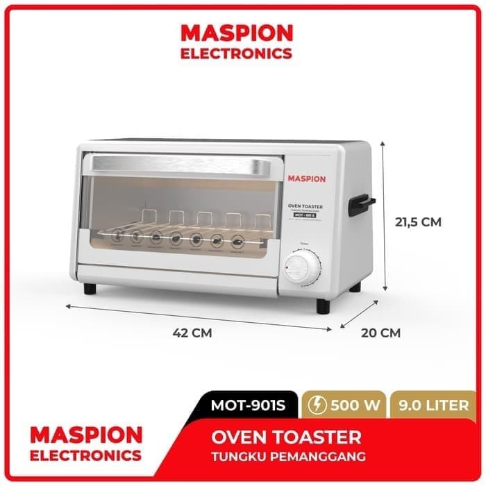 Oven Maspion MOT-901S Oven Toaster Pemanggang Listrik Oven Listrik