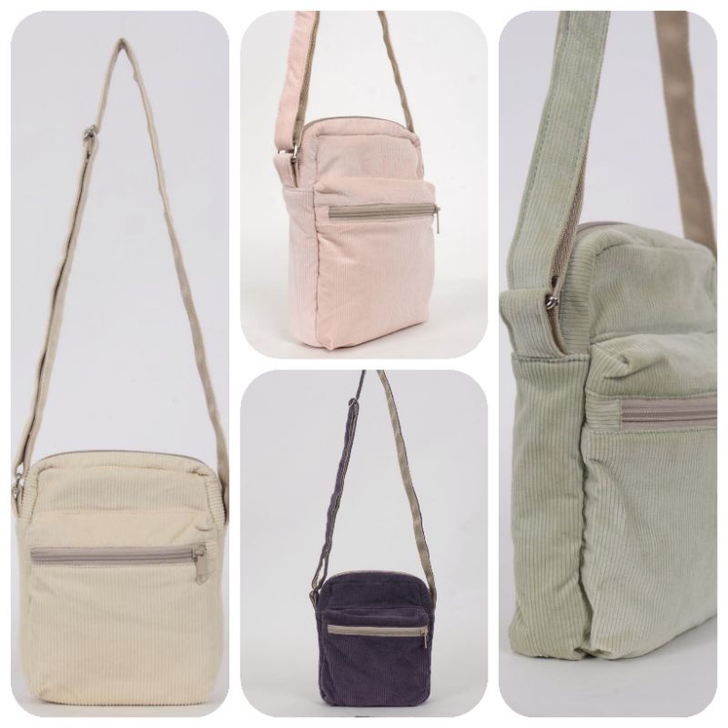 sling bag corduroy